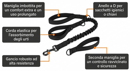 Guinzaglio elastico Norevora per cani